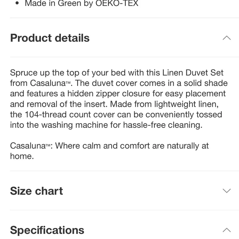Casaluna F/Q 100% Linen Duvet Cover & Sham Set. Dark Gray